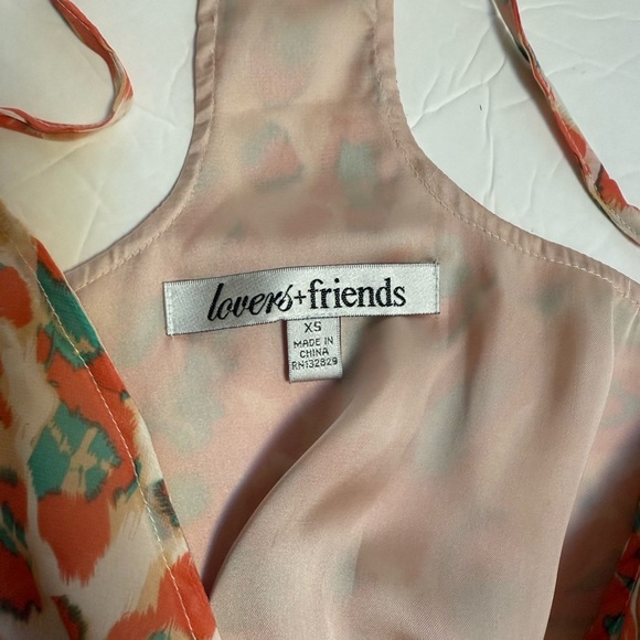 Lovers & Friends Asymmetric Racerback Tank Dress in Coral Cheetah Size XS - Picture 5 of 13